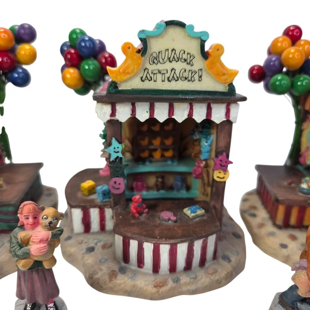 Lemax Carnival Kiosks Christmas Village Fair Game Booths Set 43440 Boxed 2004‎